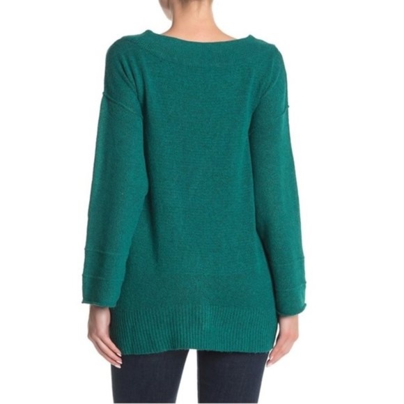 Democracy Side Button Boatneck Sweater - Picture 2 of 2